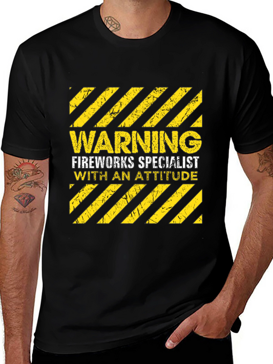 Warning Fireworks Specialist Graphic Tee