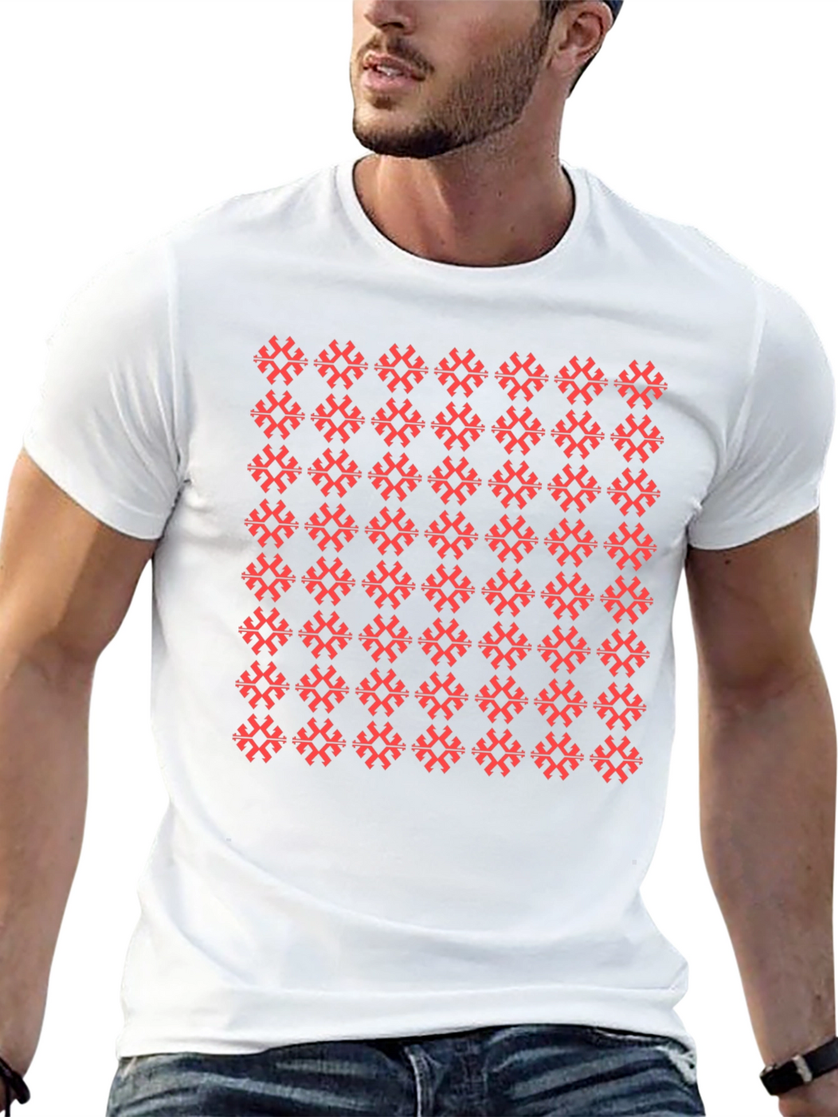 Patterned Black T-Shirt