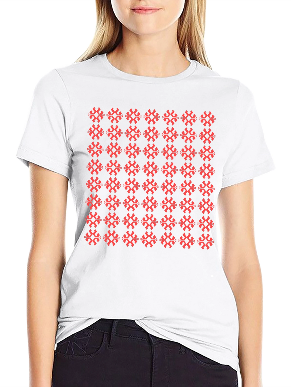 Patterned Black T-Shirt