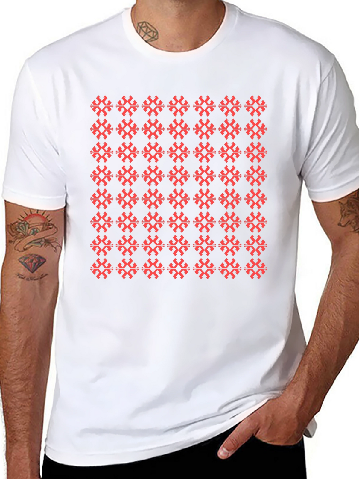 Patterned Black T-Shirt