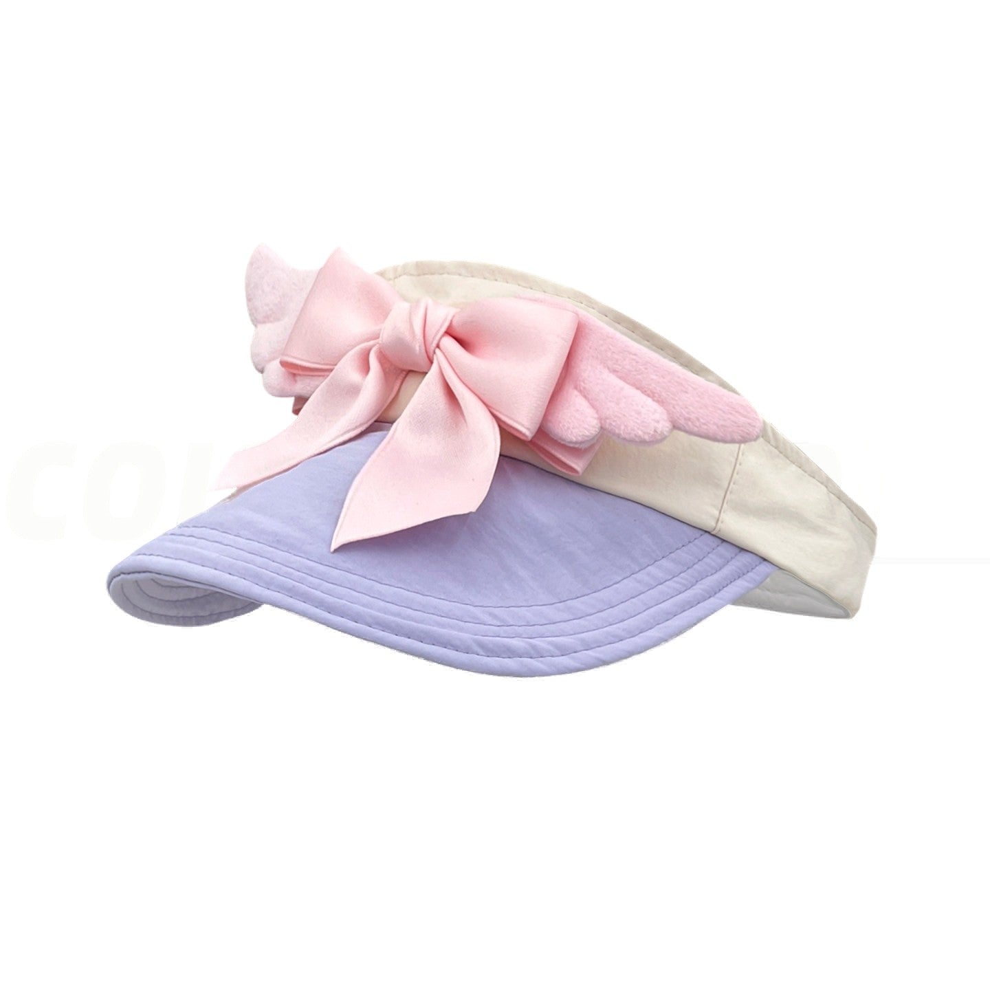 Women's Quick Dry Sun Visor with Bow and Angel Wings, Summer Outdoor Sun Protection Hat
