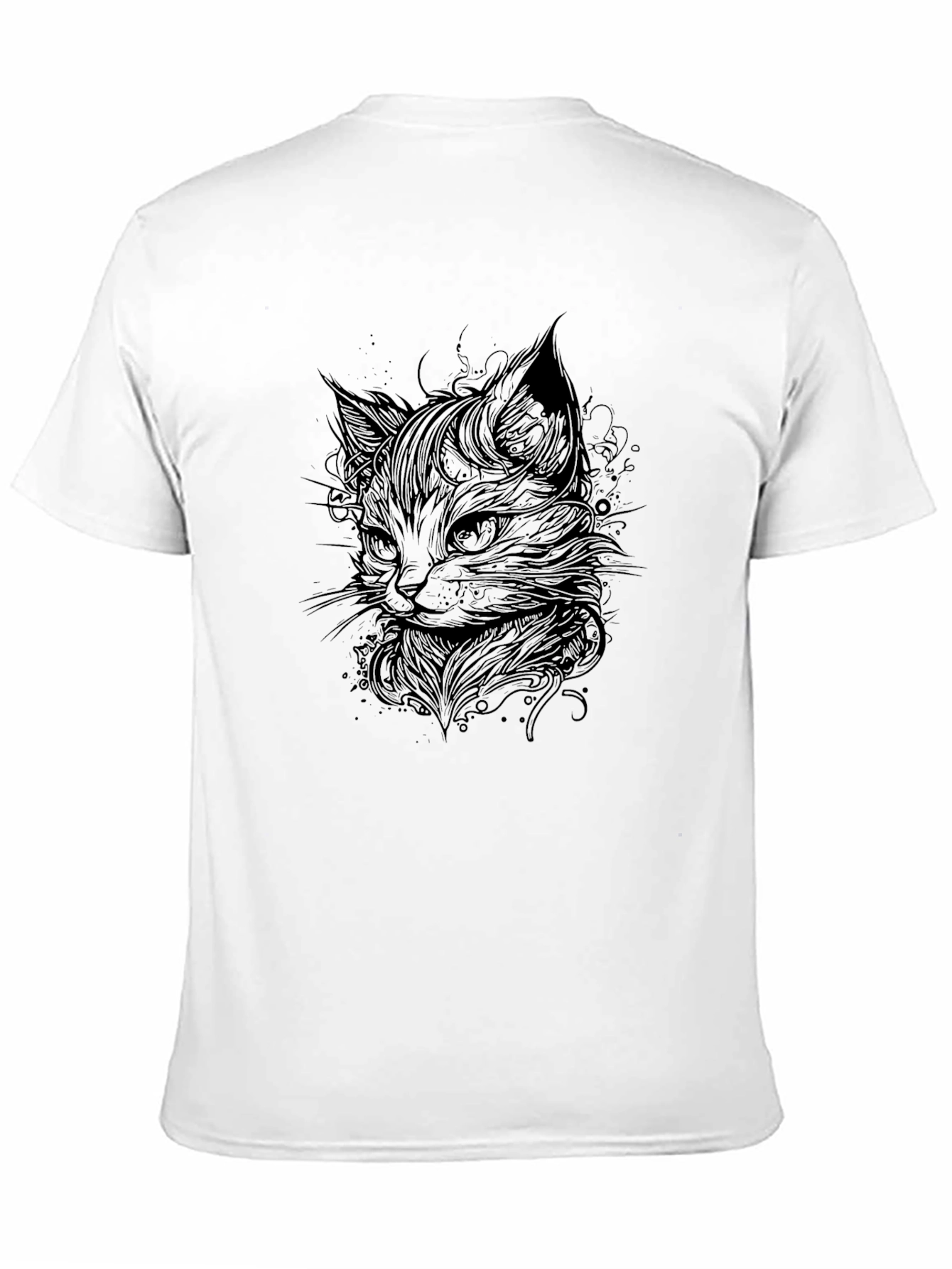 Stylish Black Cat Graphic T-Shirt