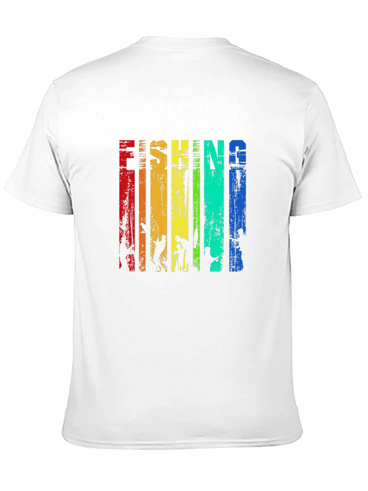 Fishing Rainbow Graphic T-Shirt -  Mens Black Tee