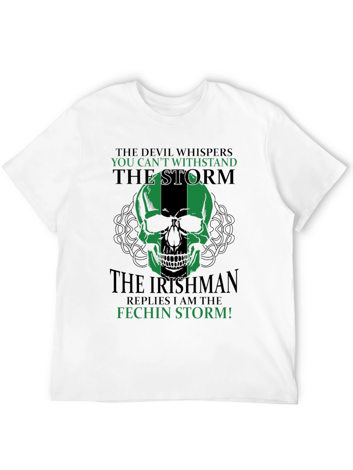 Irishman Fechin Storm Skull Graphic T-Shirt