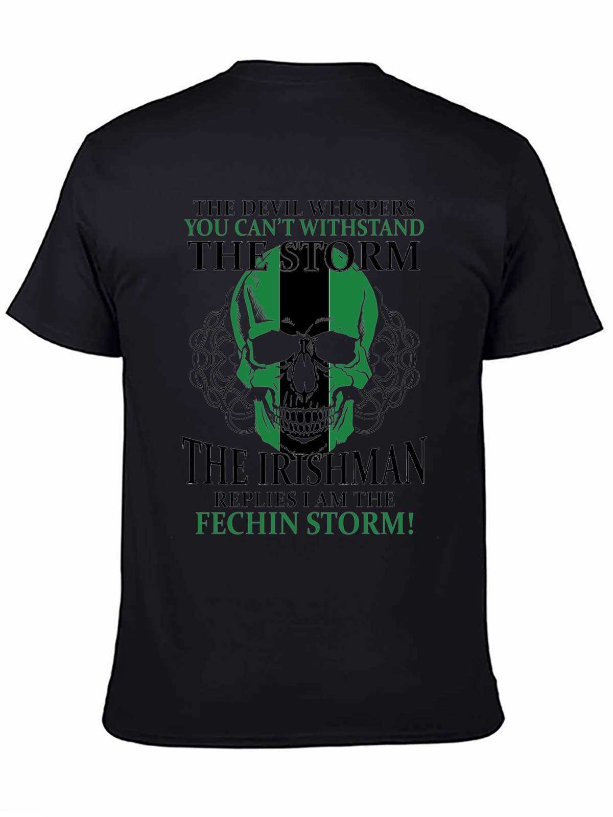 Irishman Fechin Storm Skull Graphic T-Shirt