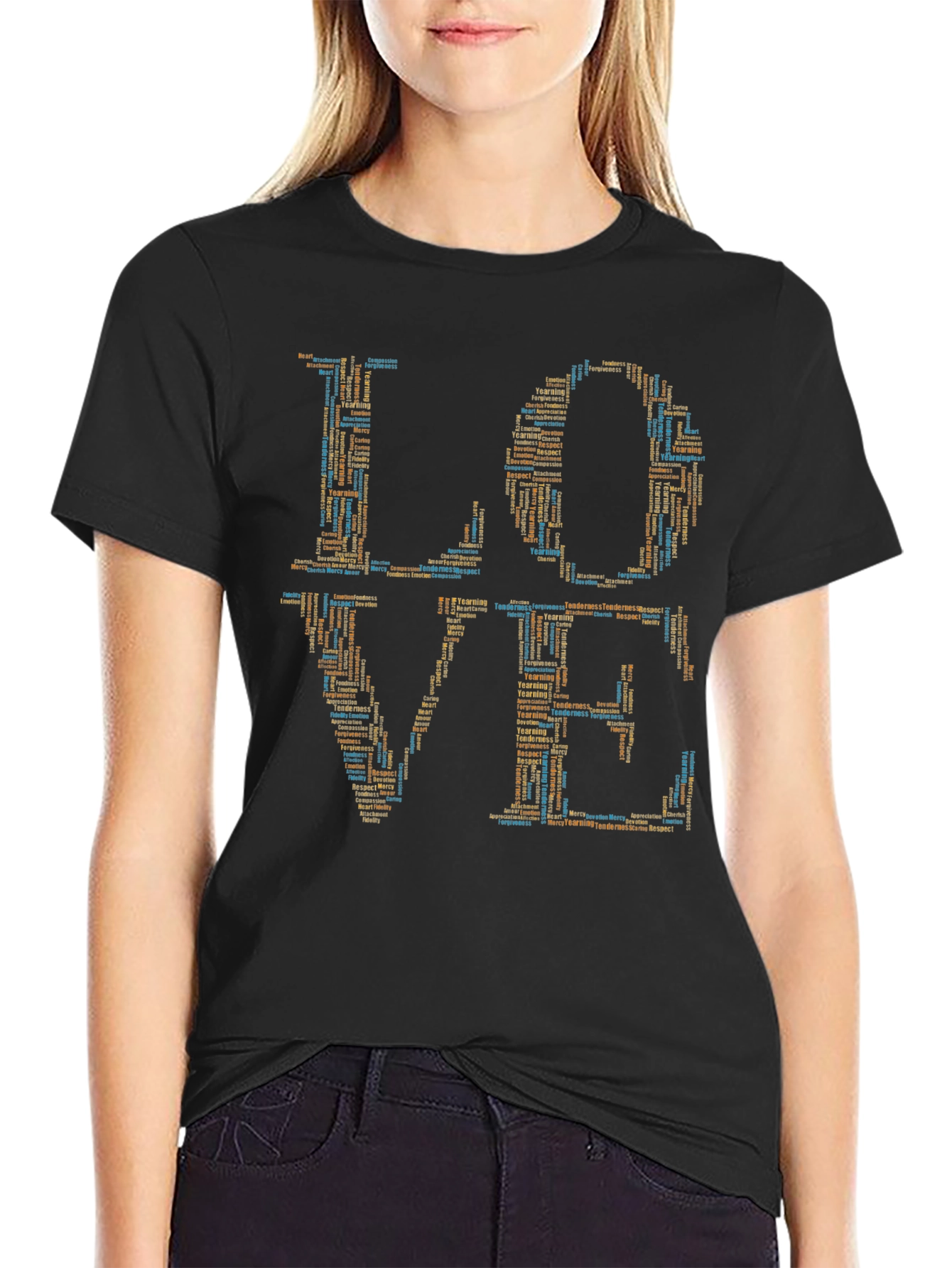 Word Art Love Graphic T-Shirt