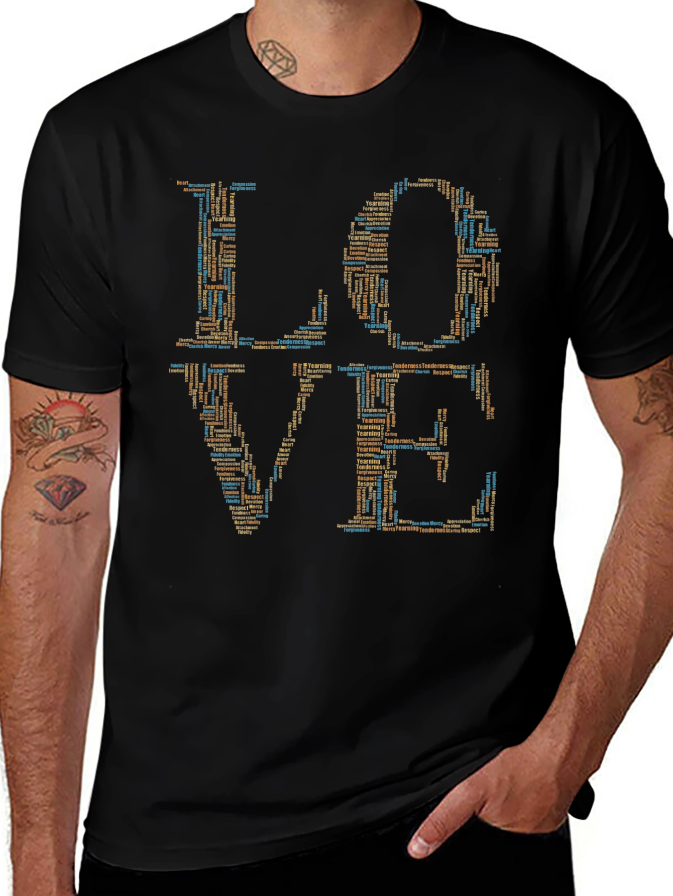 Word Art Love Graphic T-Shirt