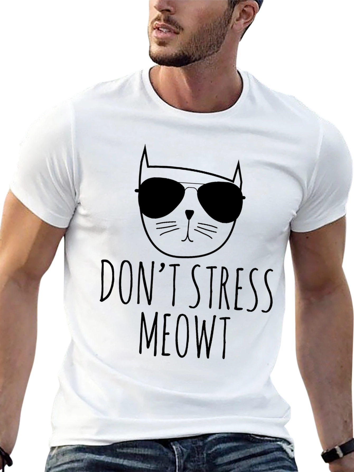 Dont Stress Meowt Black T-Shirt