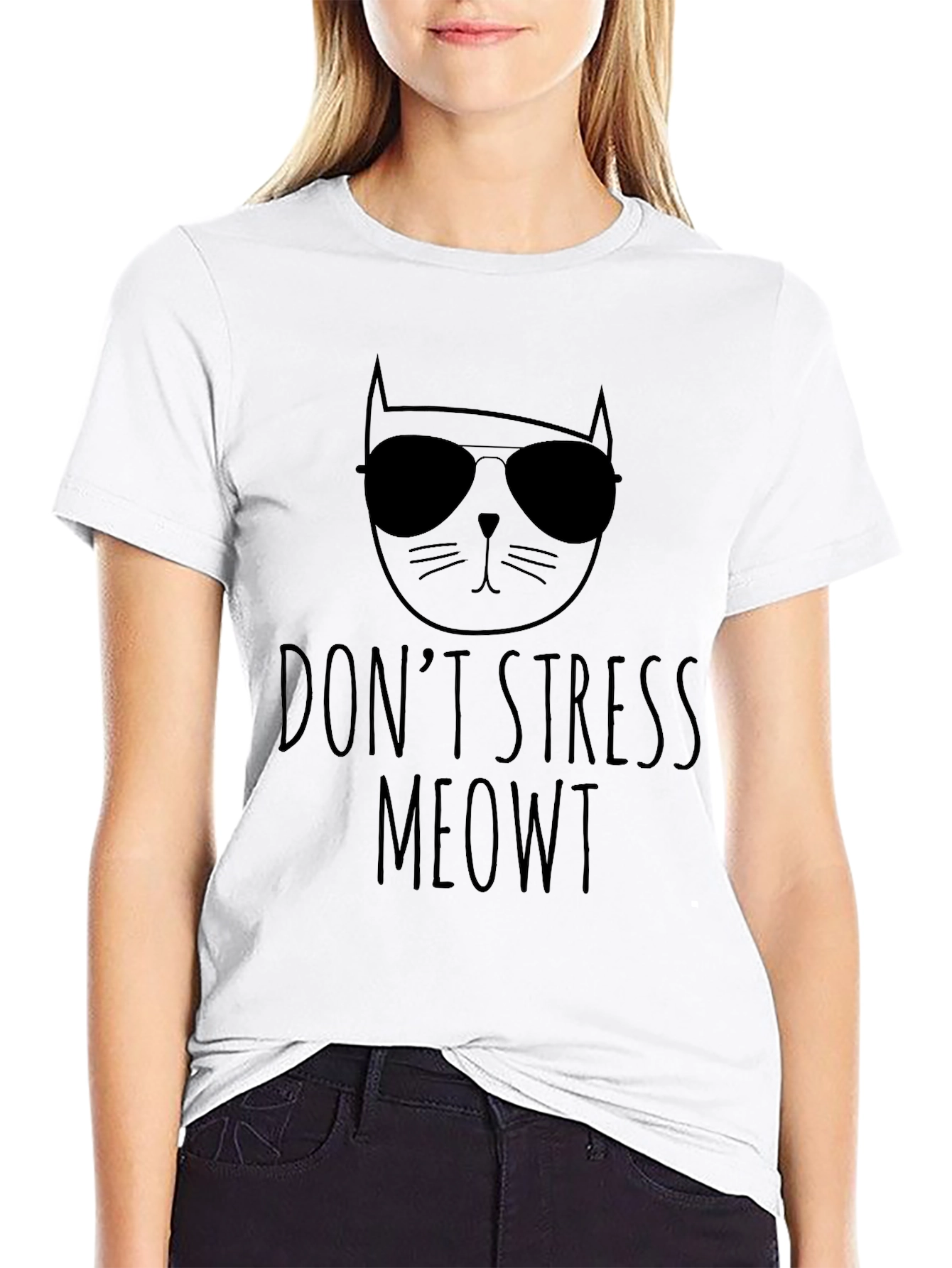 Dont Stress Meowt Black T-Shirt