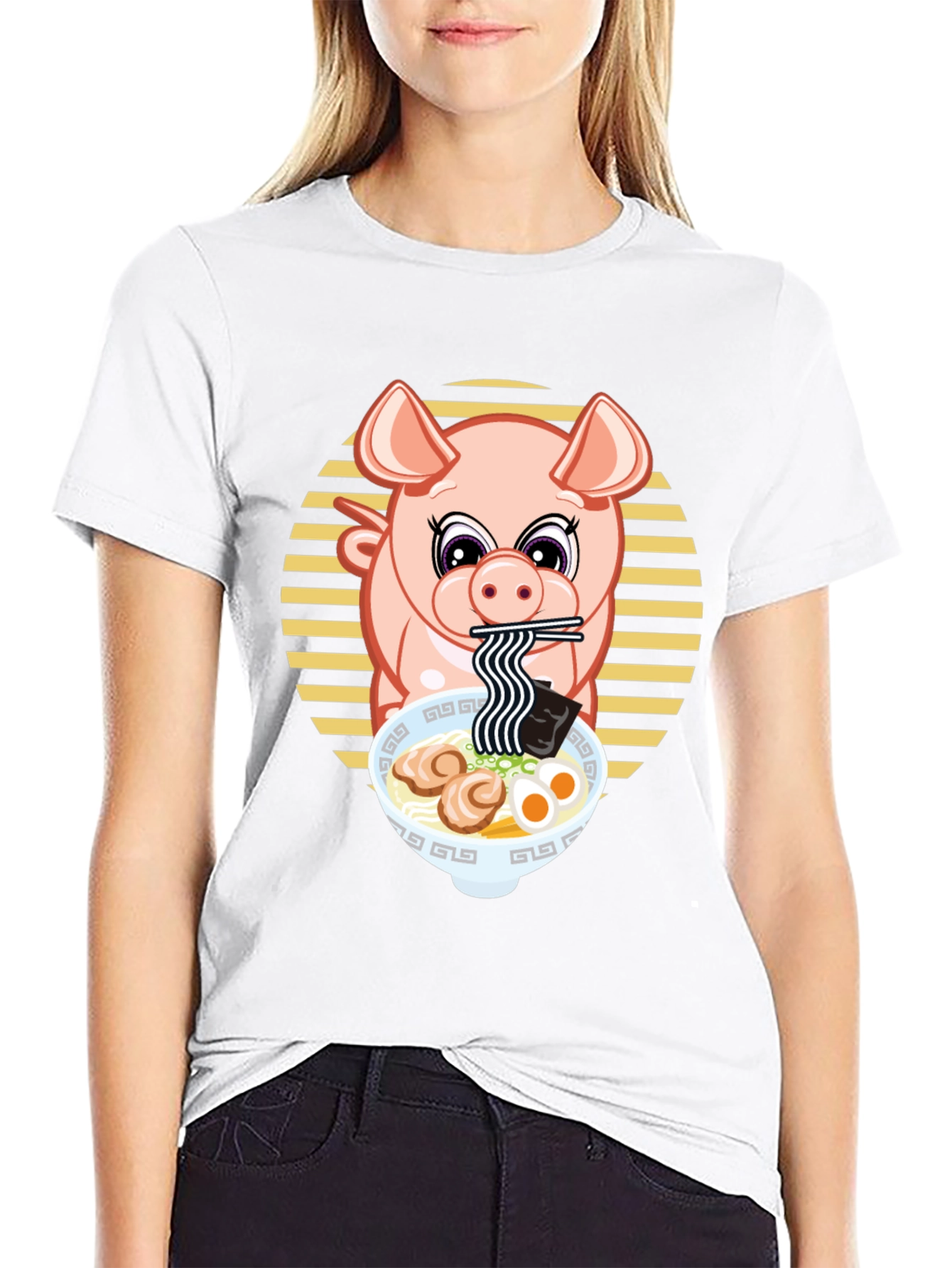 Pig Ramen T-Shirt - Cute Anime Style Tee