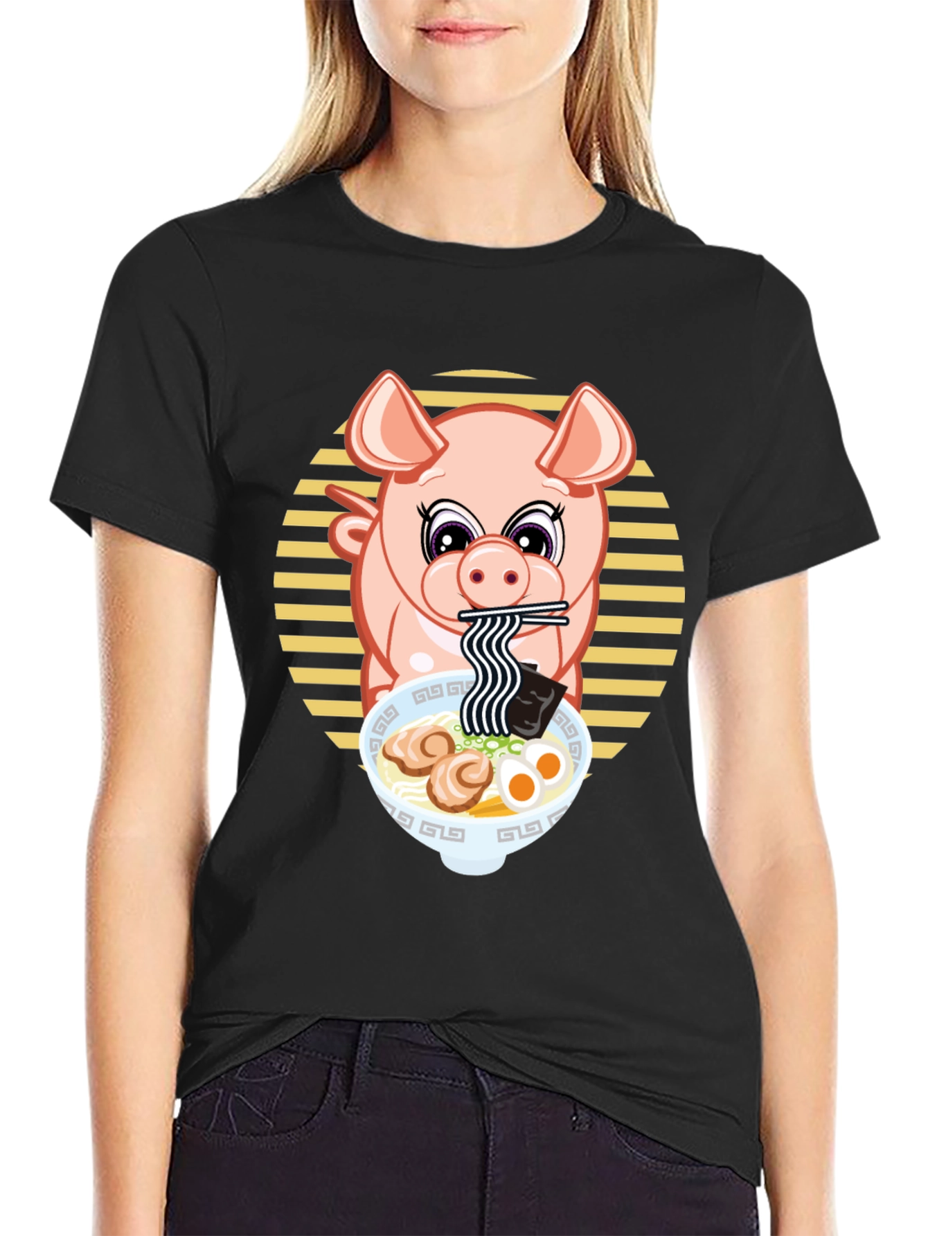 Pig Ramen T-Shirt - Cute Anime Style Tee