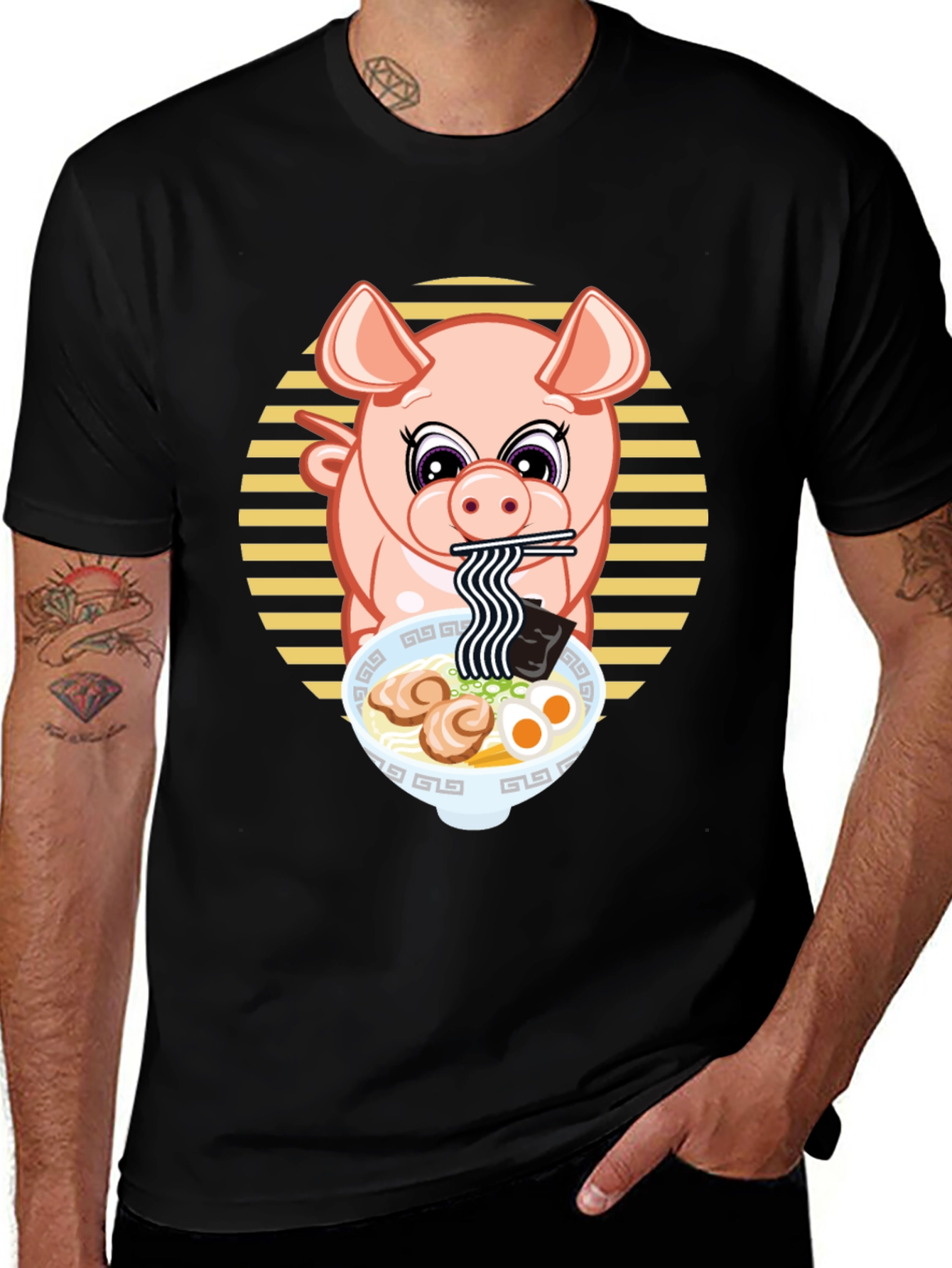 Pig Ramen T-Shirt - Cute Anime Style Tee