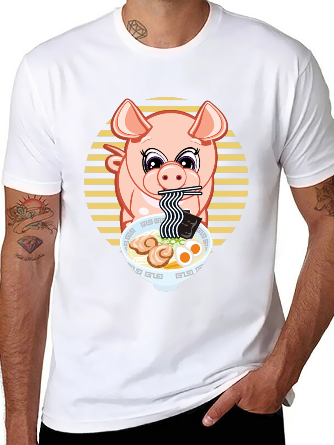 Pig Ramen T-Shirt - Cute Anime Style Tee