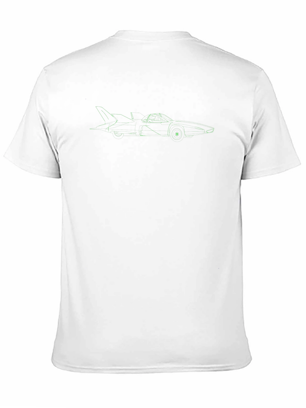 Green F1 Car Outline Black T-Shirt