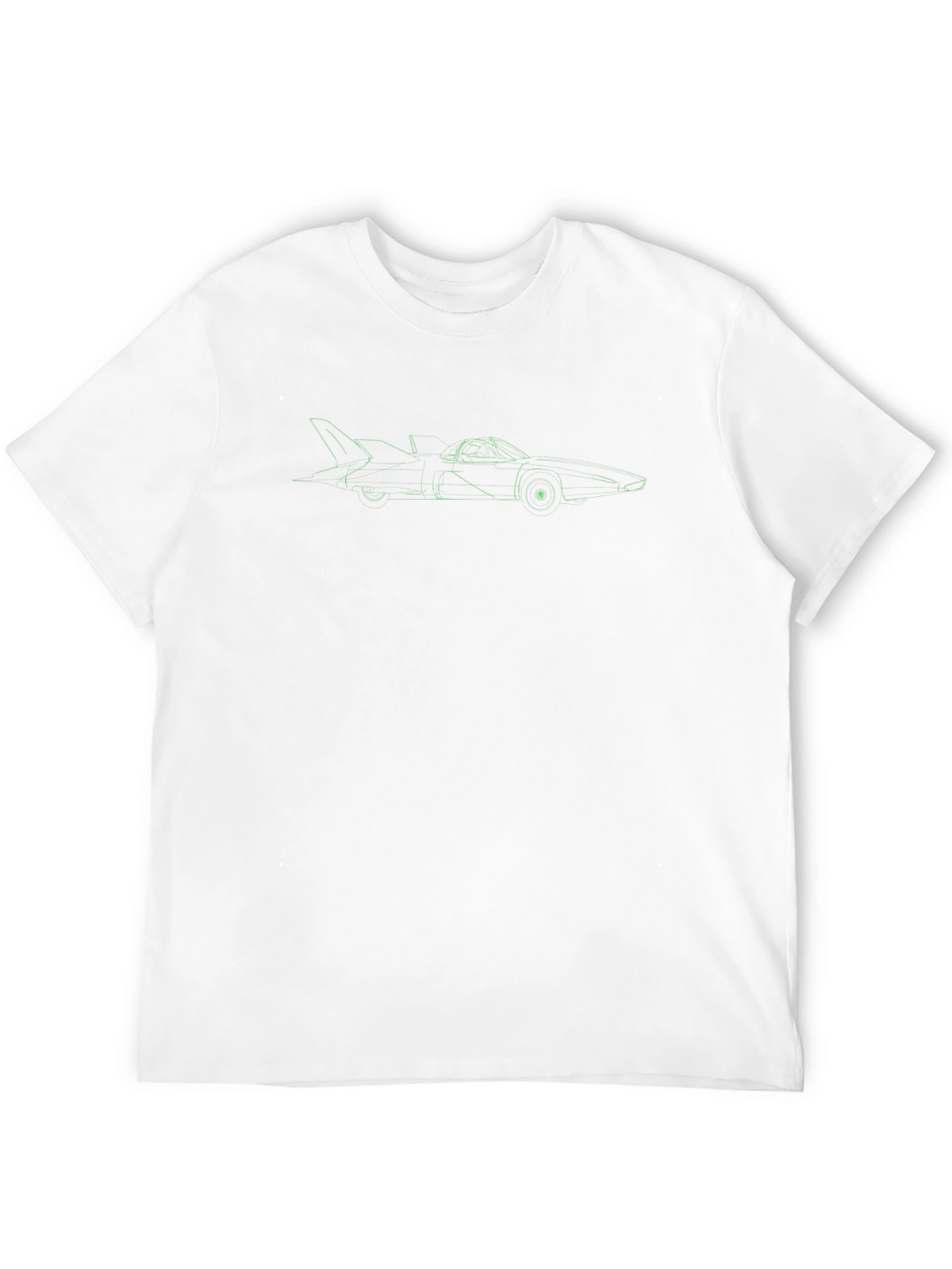 Green F1 Car Outline Black T-Shirt