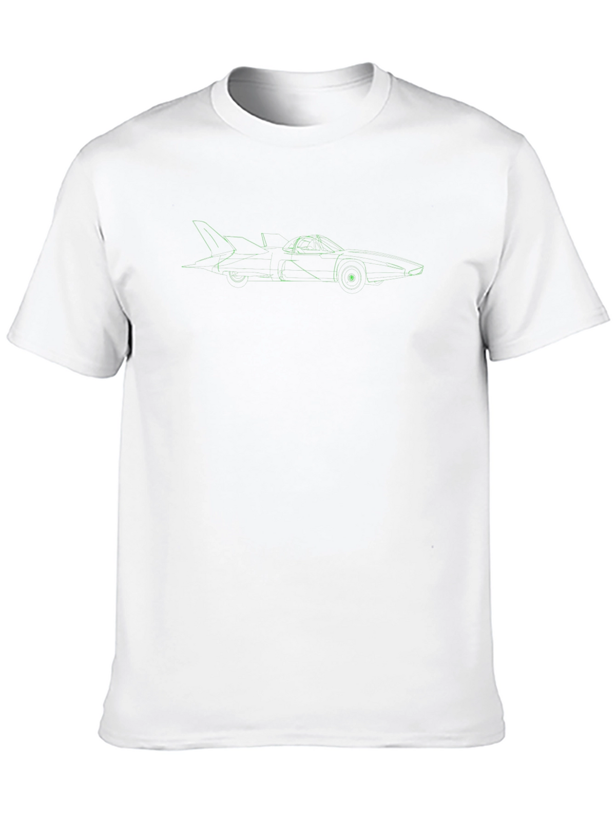 Green F1 Car Outline Black T-Shirt