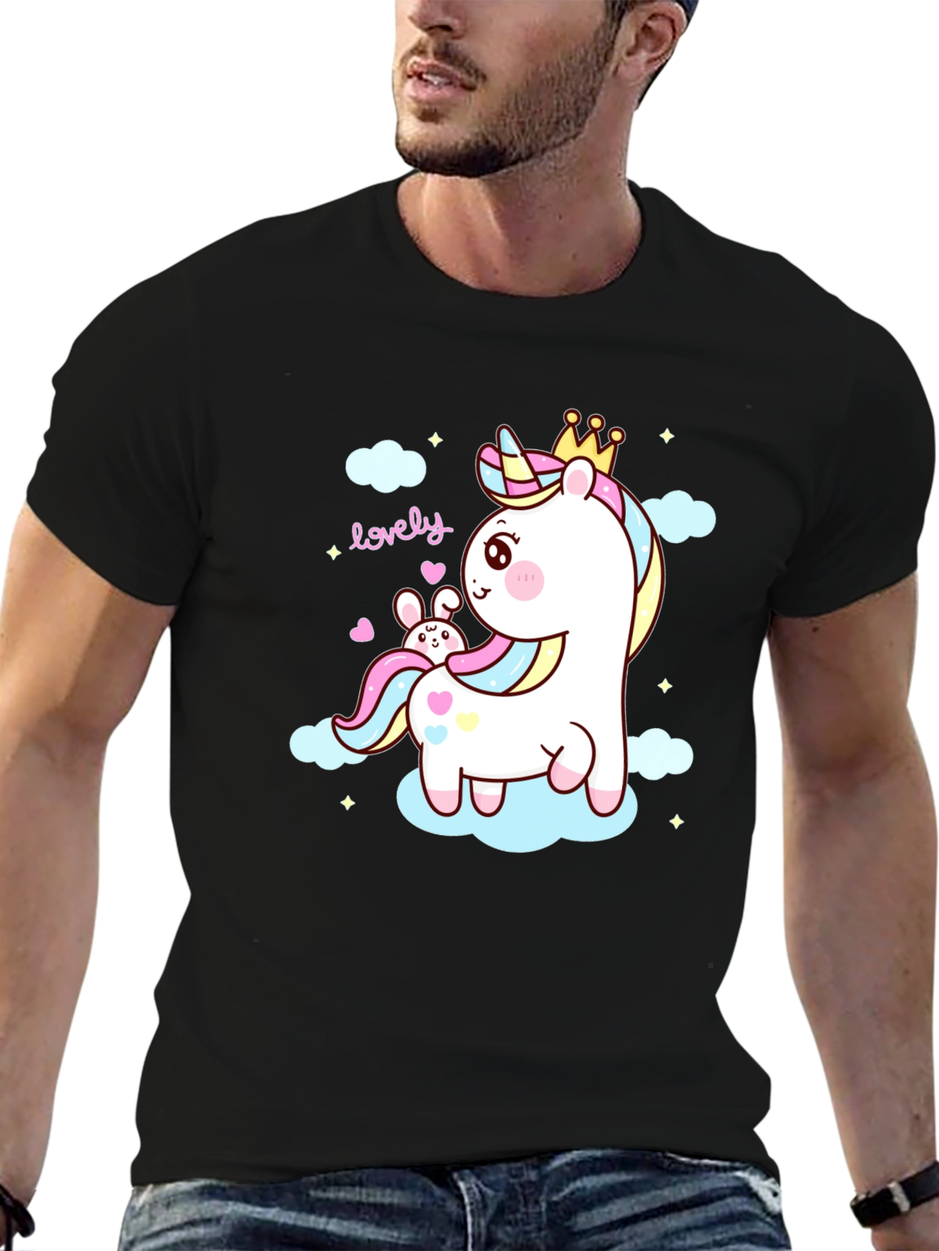 Cute Unicorn & Bunny Graphic Tee