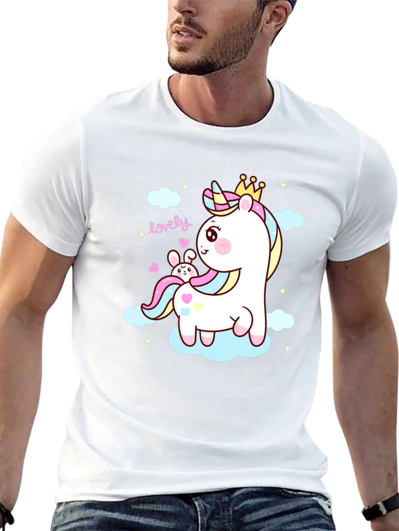 Cute Unicorn & Bunny Graphic Tee