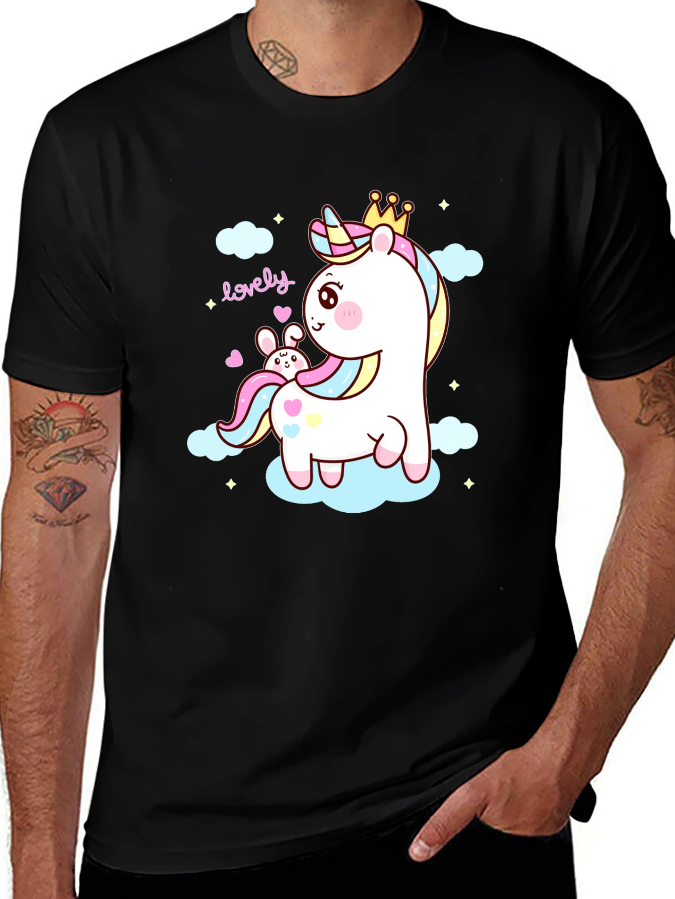 Cute Unicorn & Bunny Graphic Tee