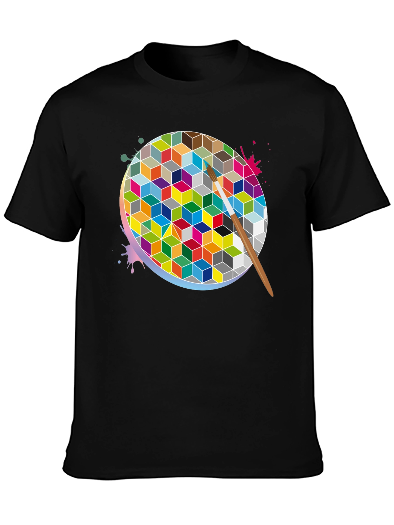 Abstract Geometric Paint T-Shirt