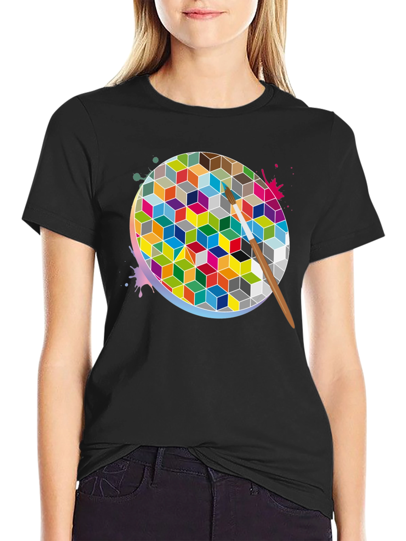 Abstract Geometric Paint T-Shirt