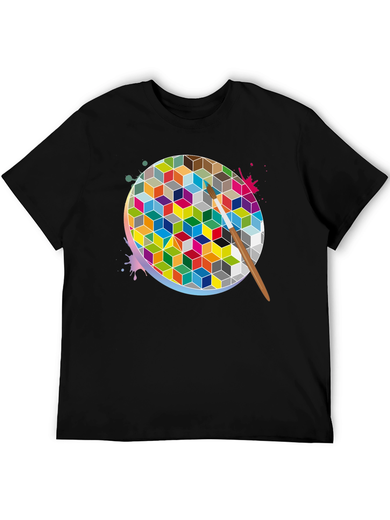Abstract Geometric Paint T-Shirt