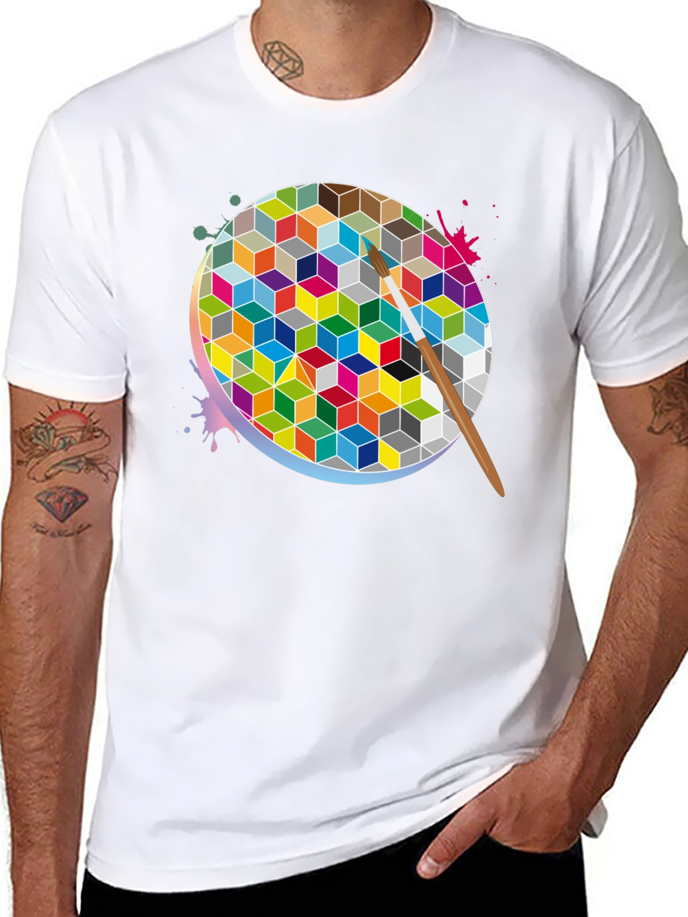 Abstract Geometric Paint T-Shirt