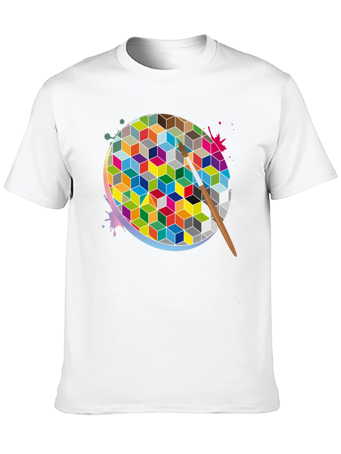 Abstract Geometric Paint T-Shirt