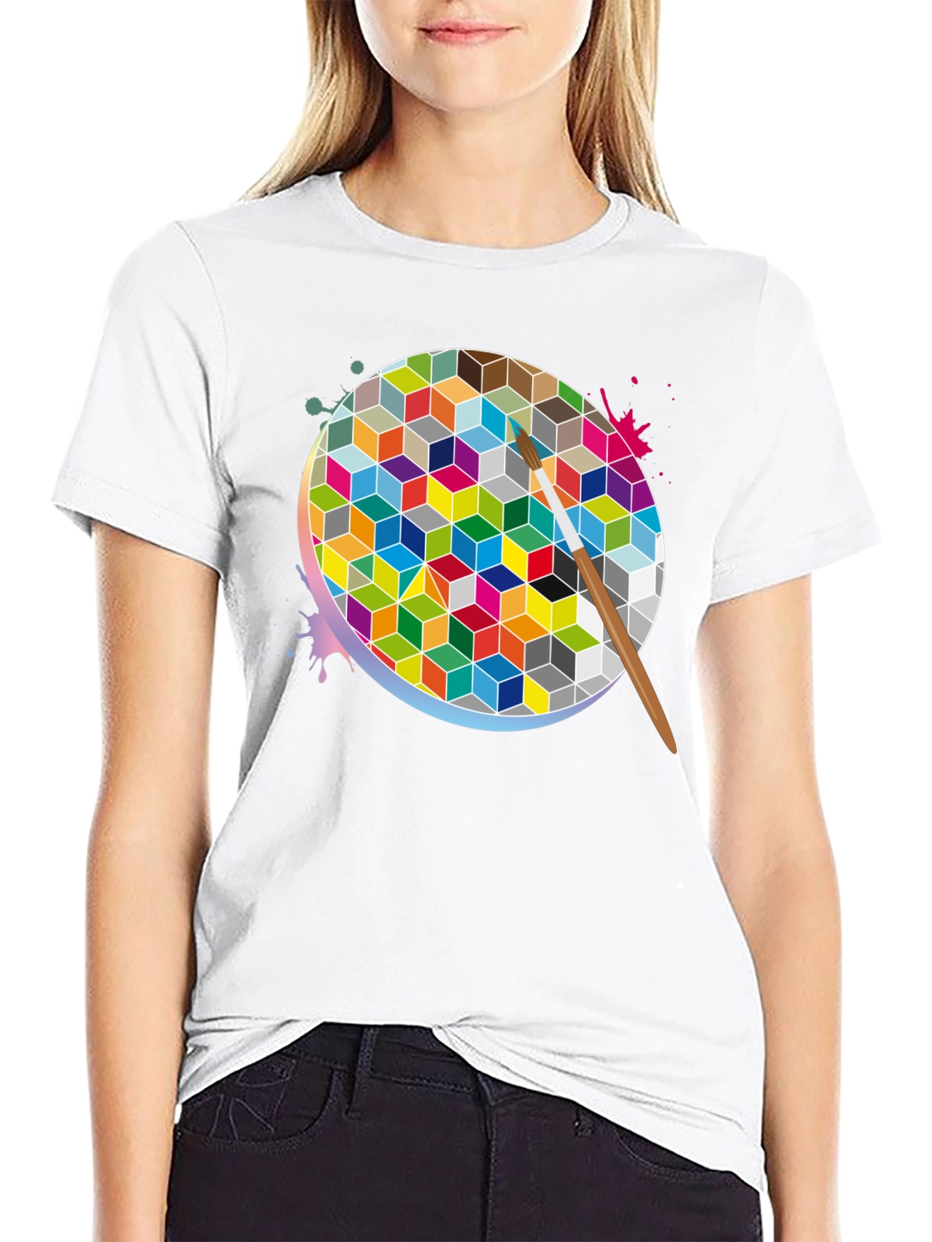 Abstract Geometric Paint T-Shirt