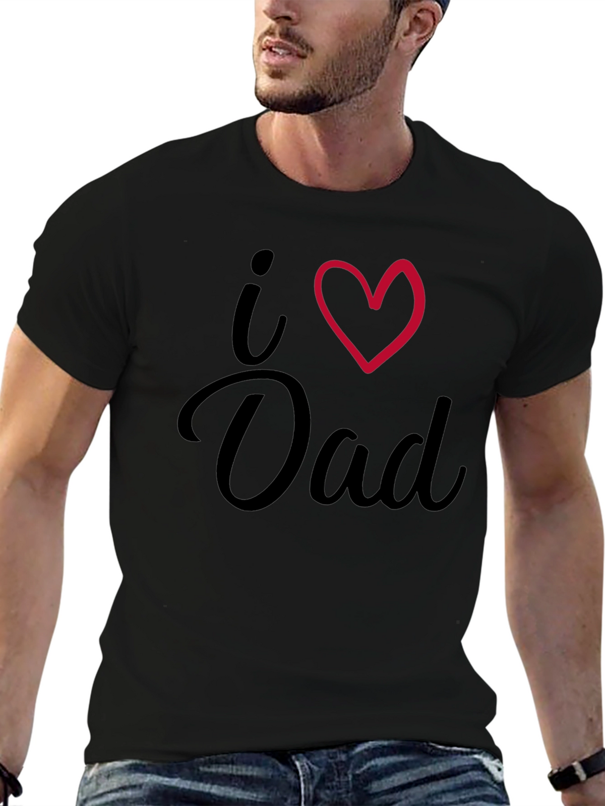 I Heart Dad Black T-Shirt