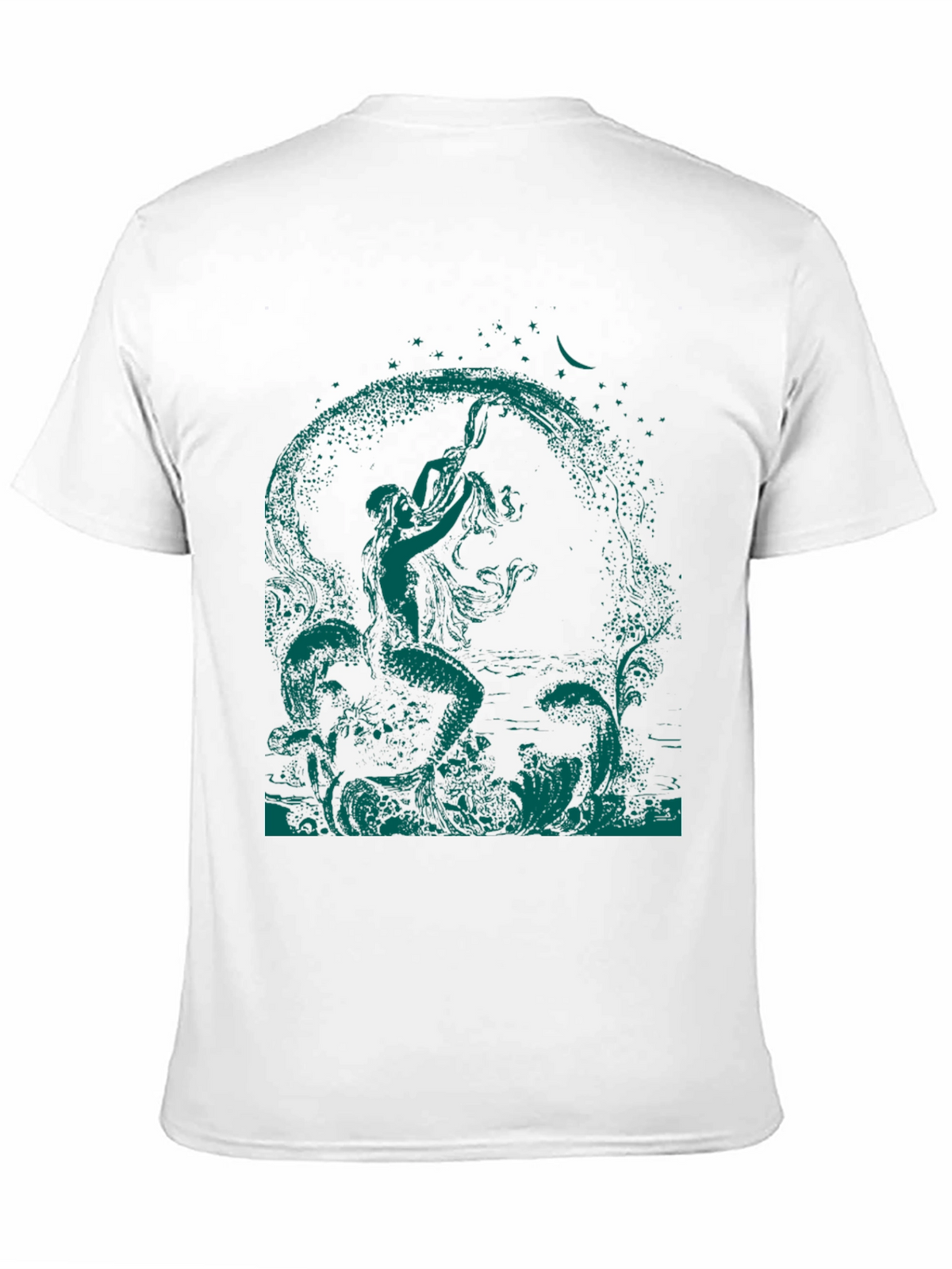 Mythical Mermaid Graphic Tee - Black
