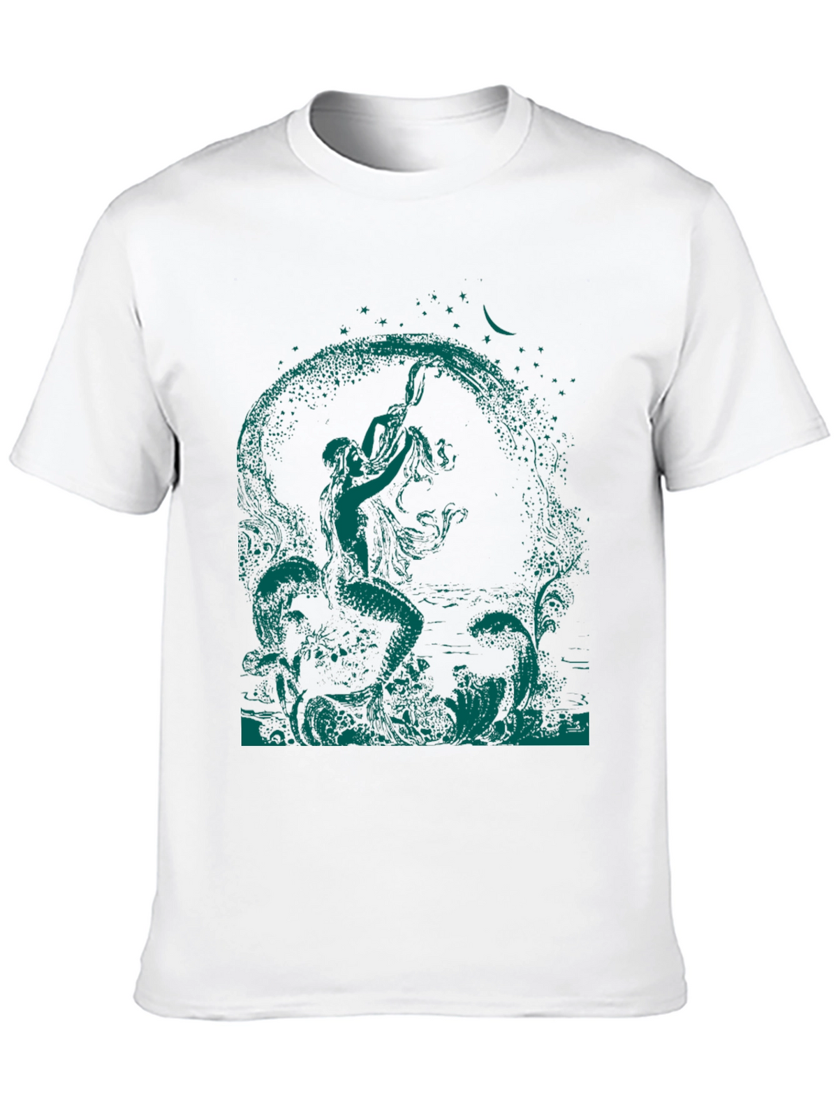 Mythical Mermaid Graphic Tee - Black