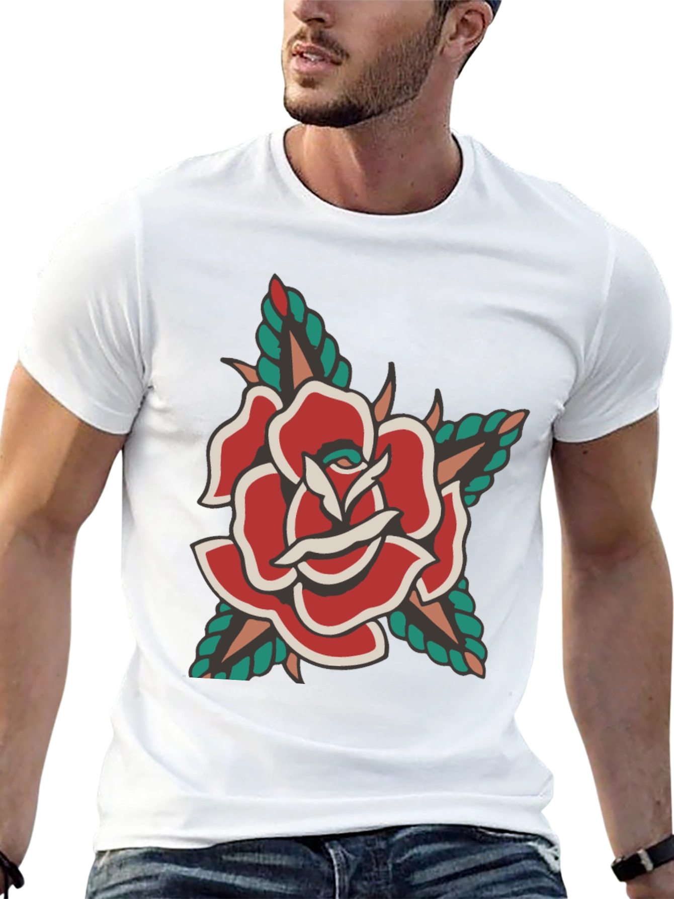Classic Rose Tattoo Graphic T-Shirt