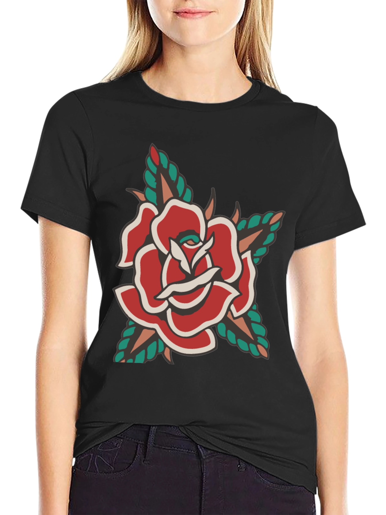 Classic Rose Tattoo Graphic T-Shirt