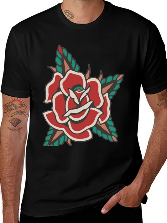 Classic Rose Tattoo Graphic T-Shirt