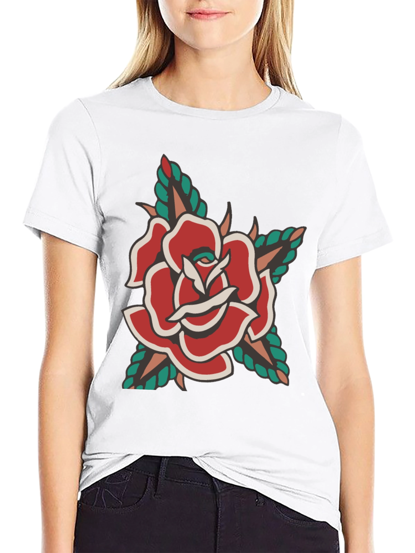 Classic Rose Tattoo Graphic T-Shirt