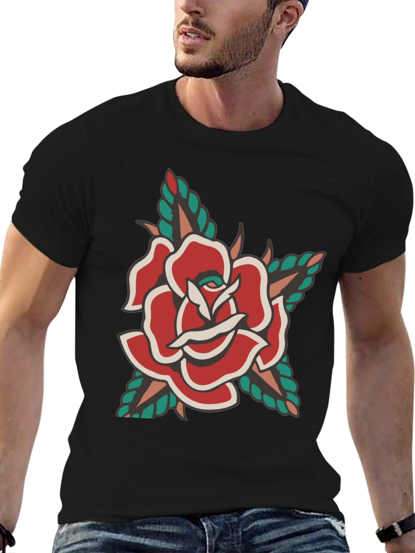 Classic Rose Tattoo Graphic T-Shirt