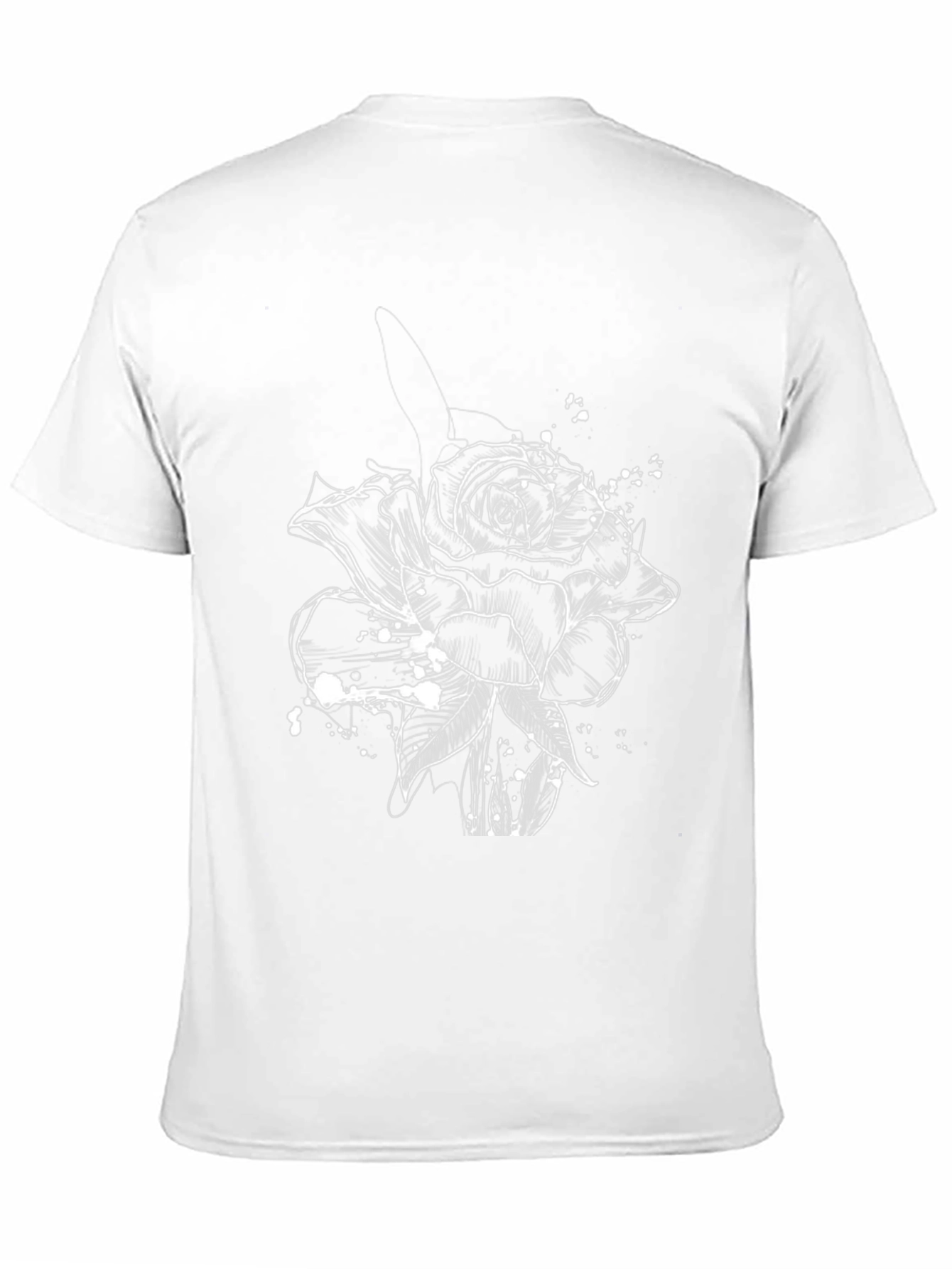 Black Rose Sketch Graphic Tee - Stylish Casual Wear