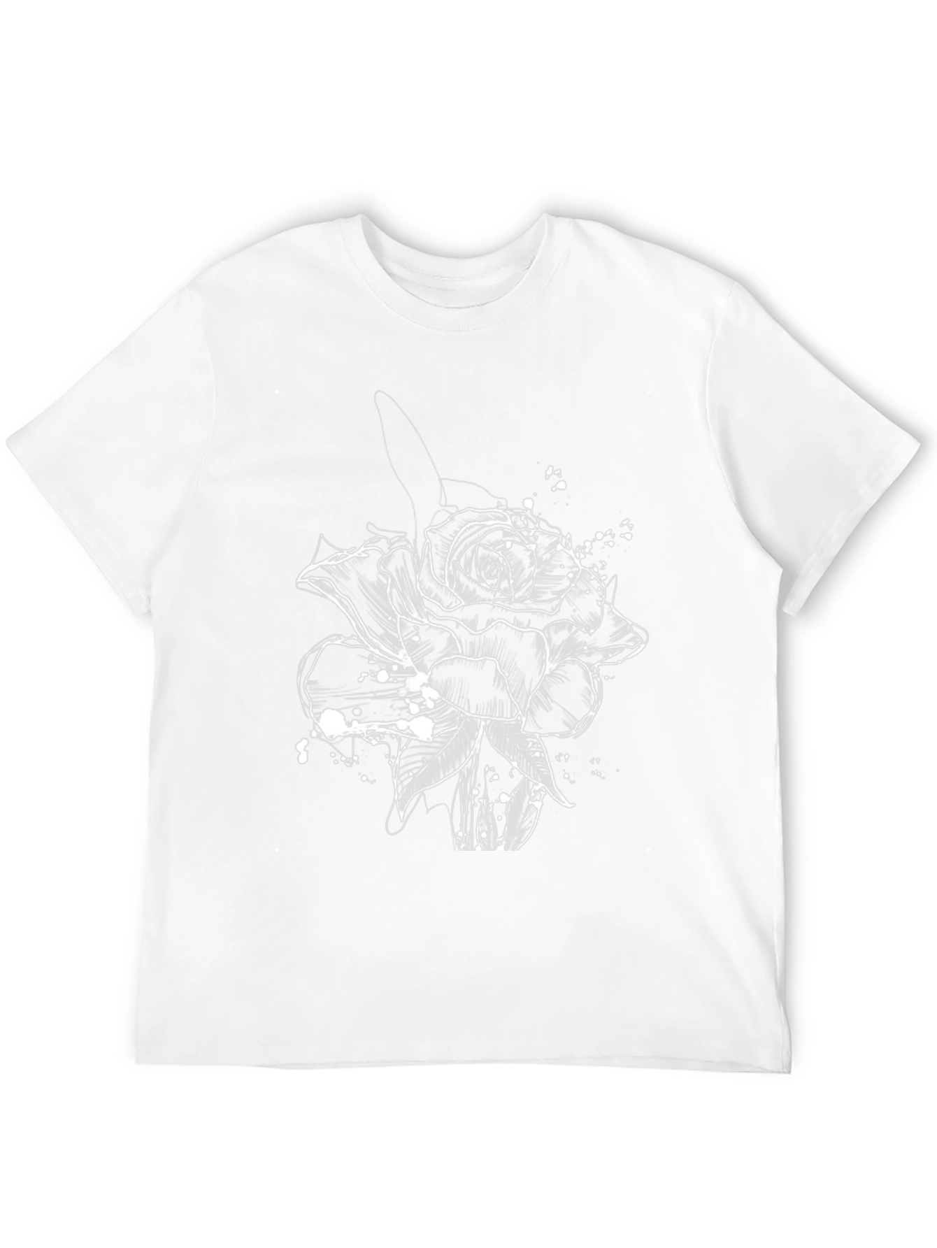 Black Rose Sketch Graphic Tee - Stylish Casual Wear