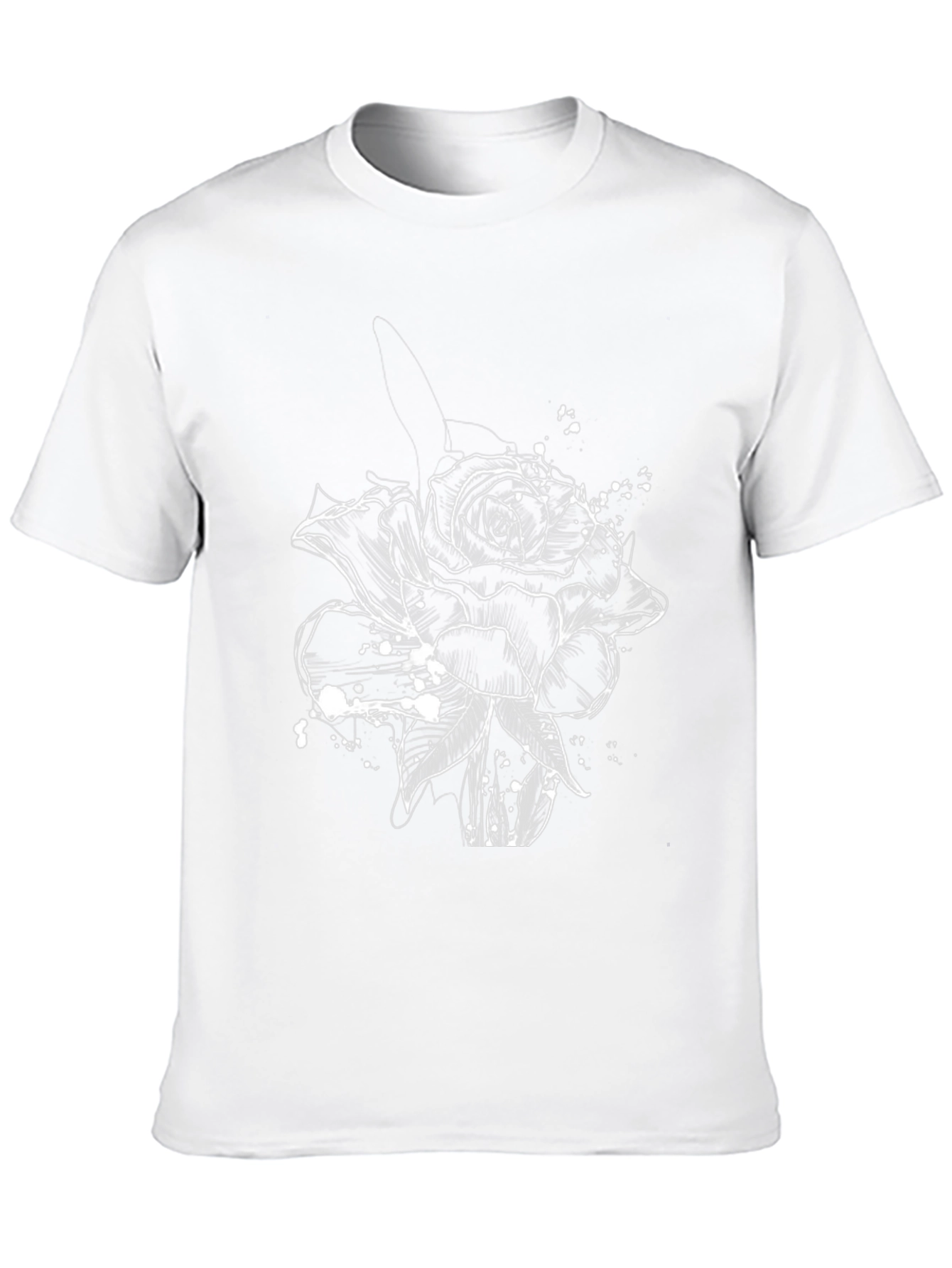 Black Rose Sketch Graphic Tee - Stylish Casual Wear