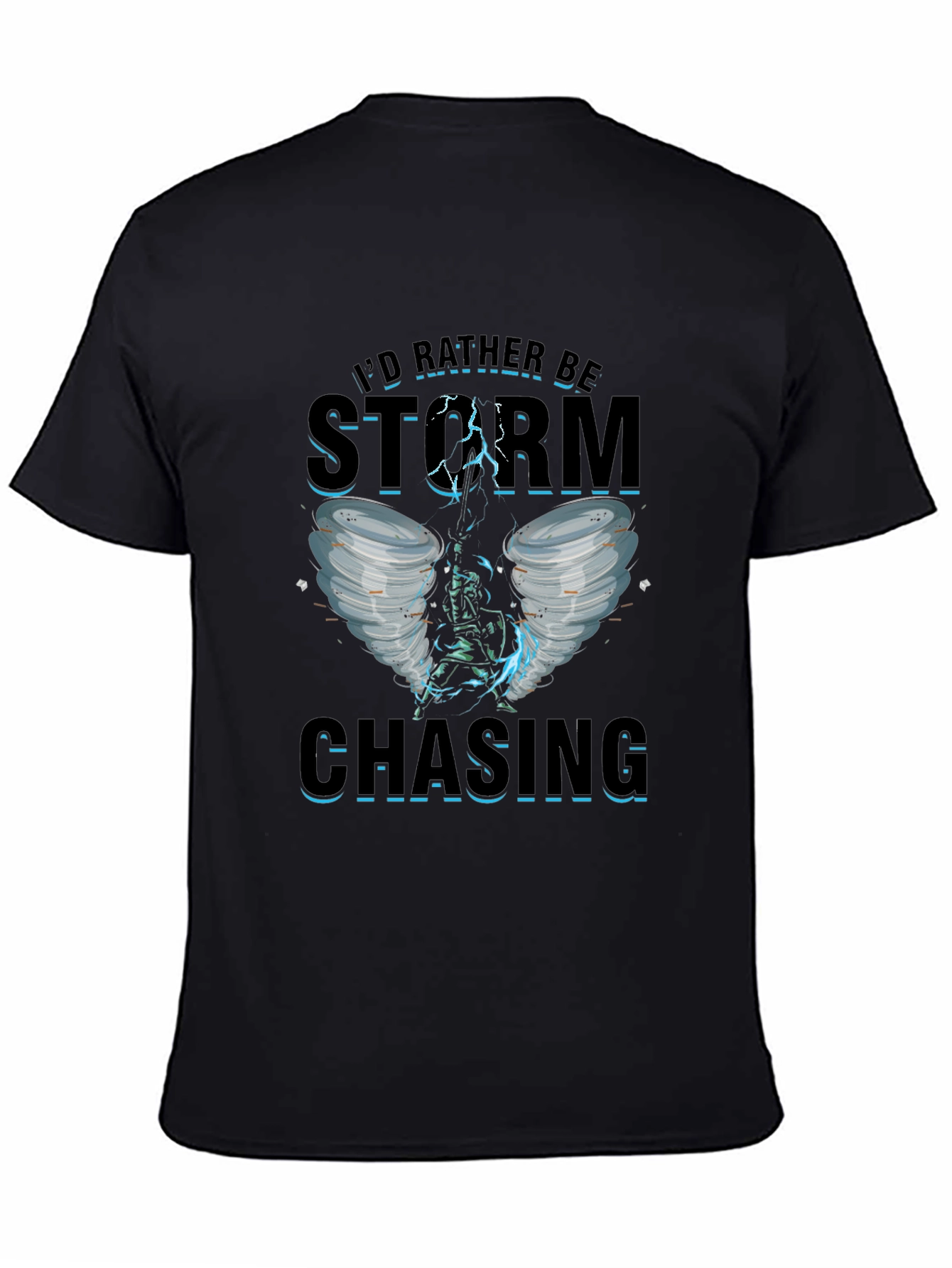 Storm Chasing Graphic Tee - Black Cotton T-Shirt