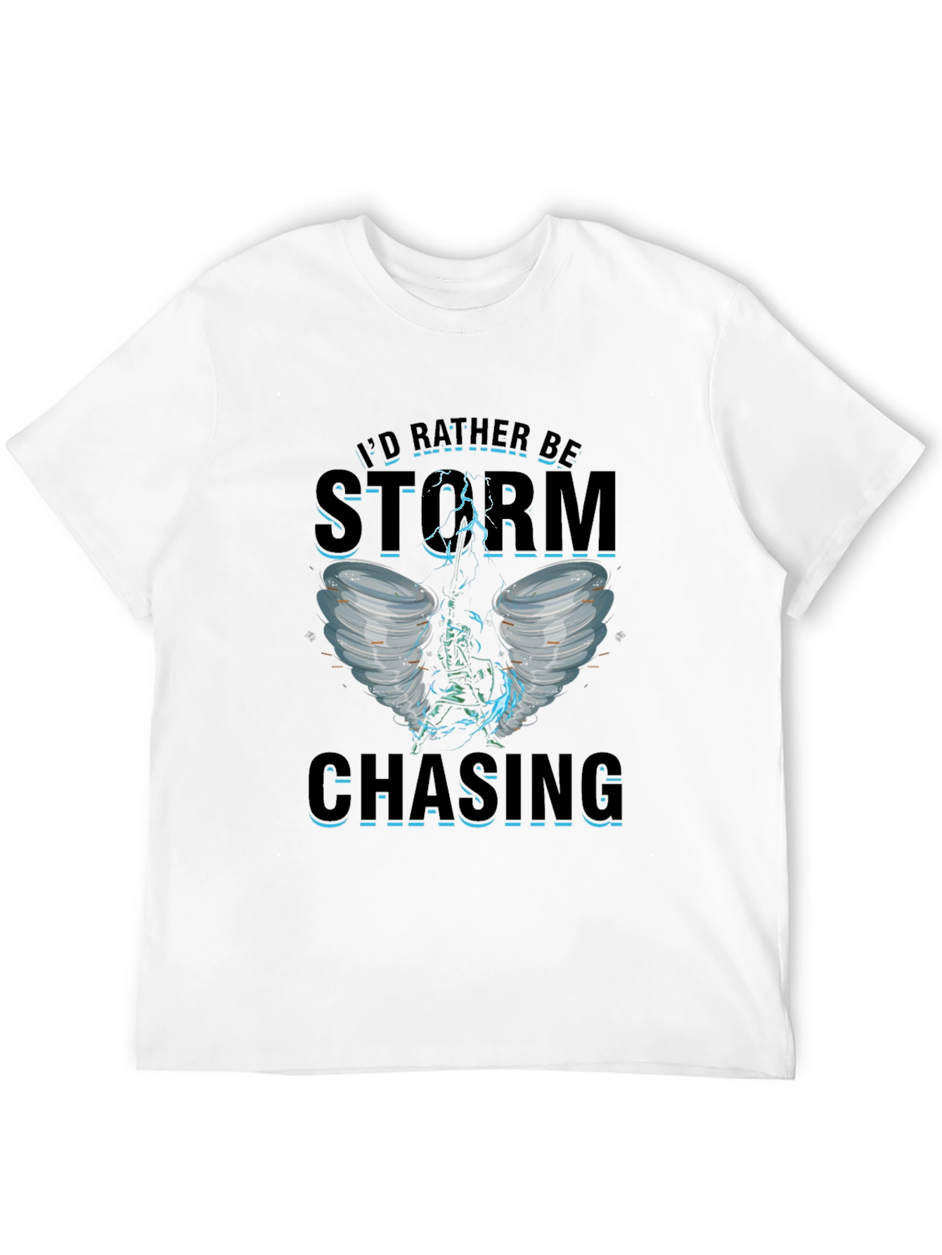 Storm Chasing Graphic Tee - Black Cotton T-Shirt