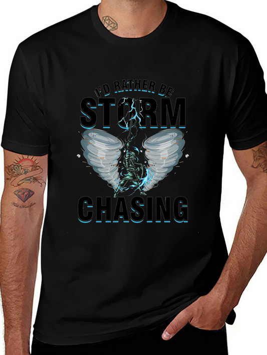 Storm Chasing Graphic Tee - Black Cotton T-Shirt