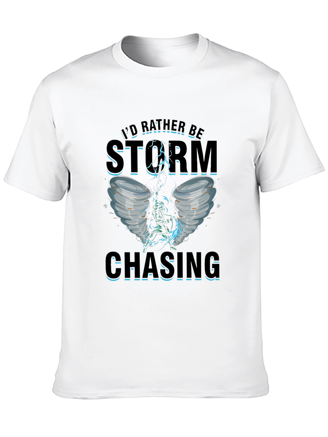 Storm Chasing Graphic Tee - Black Cotton T-Shirt