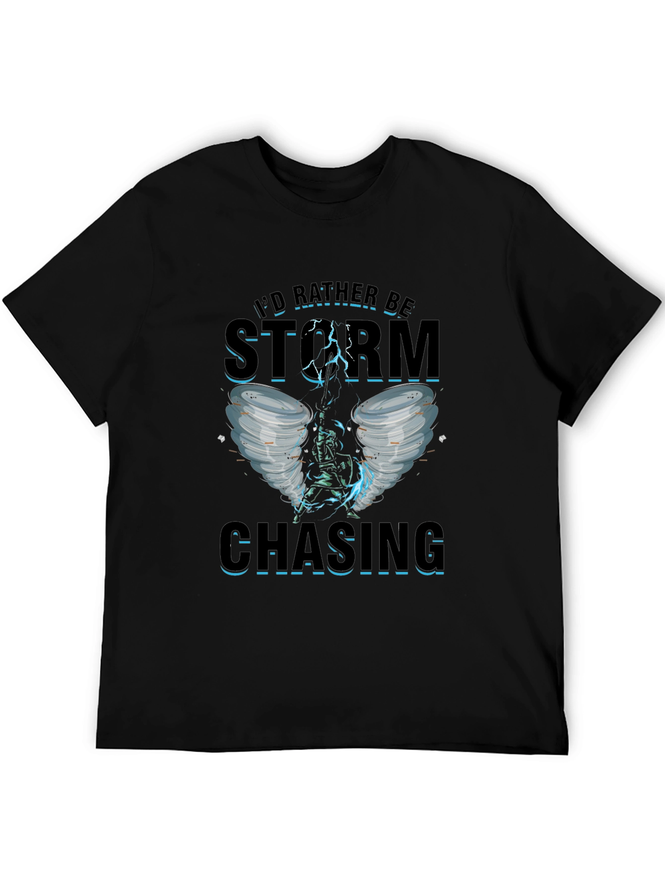 Storm Chasing Graphic Tee - Black Cotton T-Shirt