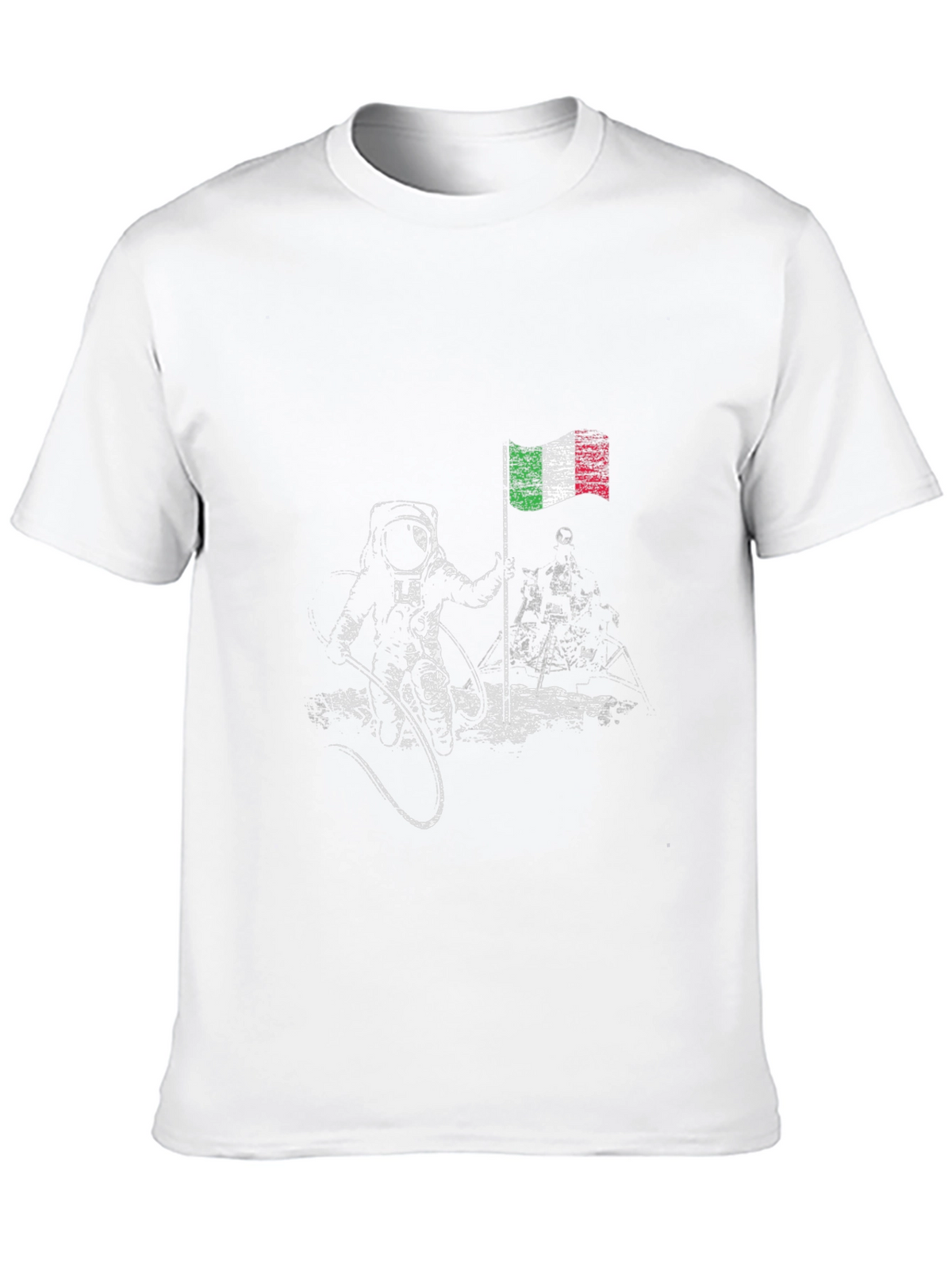 Italian Flag Astronaut Graphic Tee - Black
