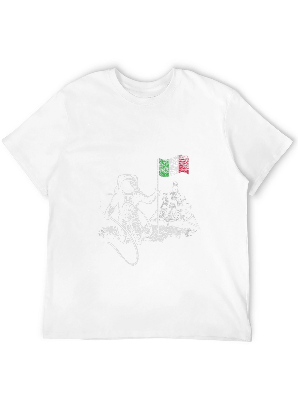 Italian Flag Astronaut Graphic Tee - Black