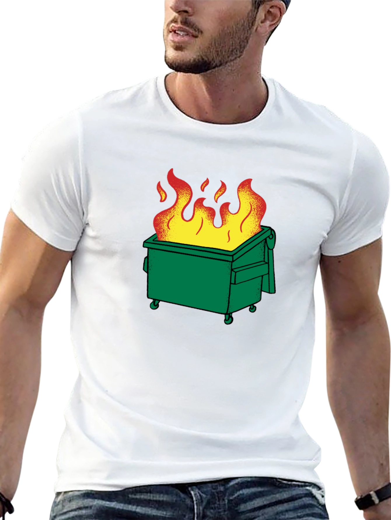Dumpster Fire Graphic T-Shirt - Black Cotton Tee