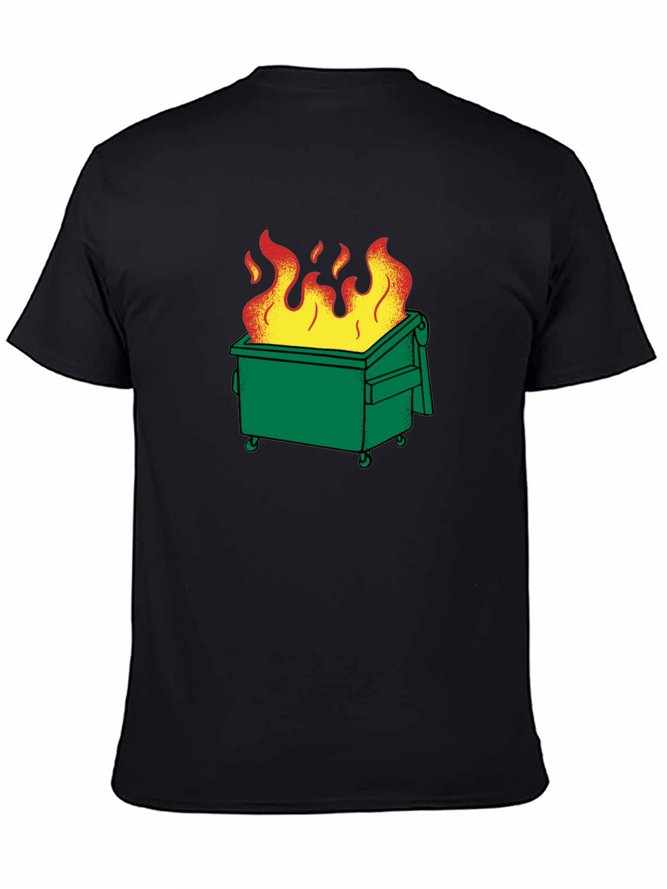 Dumpster Fire Graphic T-Shirt - Black Cotton Tee