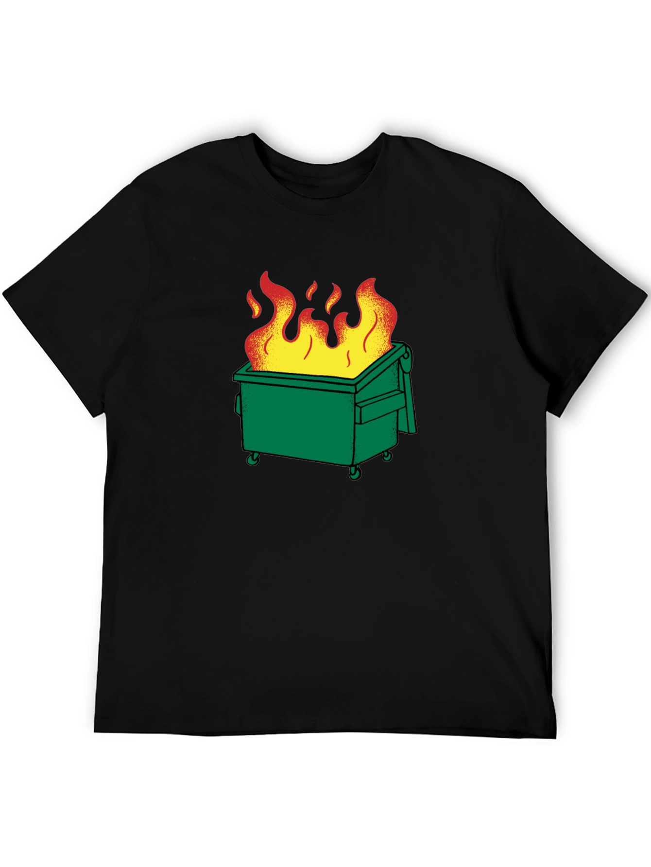 Dumpster Fire Graphic T-Shirt - Black Cotton Tee